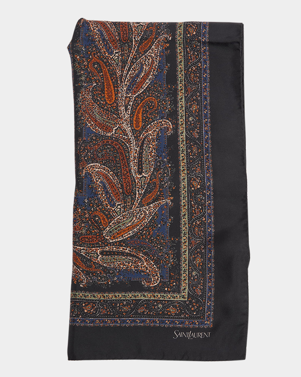 Paisley-Print Silk-Blend Scarf